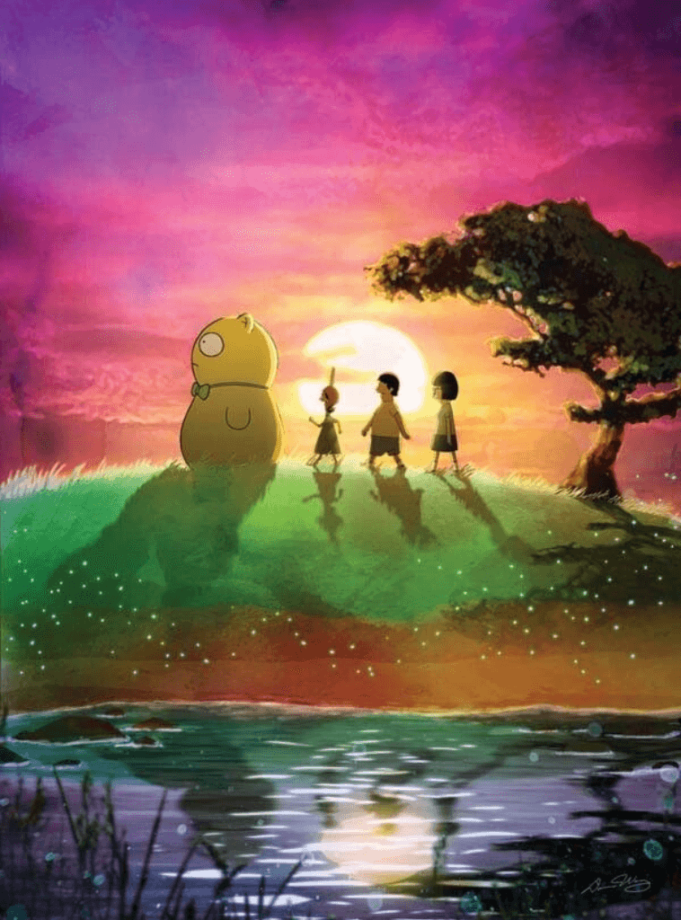 Blechies for Kindle Paperwhite wallpaper featuring children and bear and more