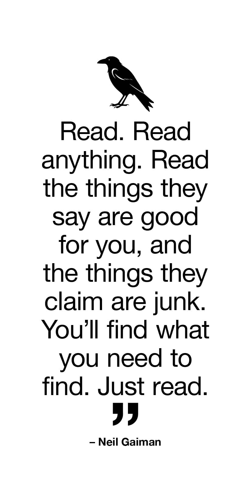 [Palma] Speculative Fiction quotes - Neil Gaiman - just read for e-reader wallpaper featuring reading and quote and more