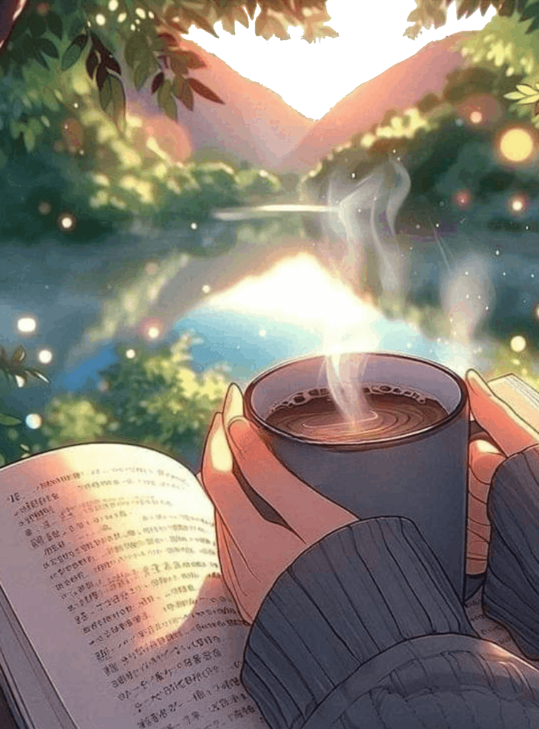Coffe & Books for e-reader wallpaper featuring hands and coffee and more