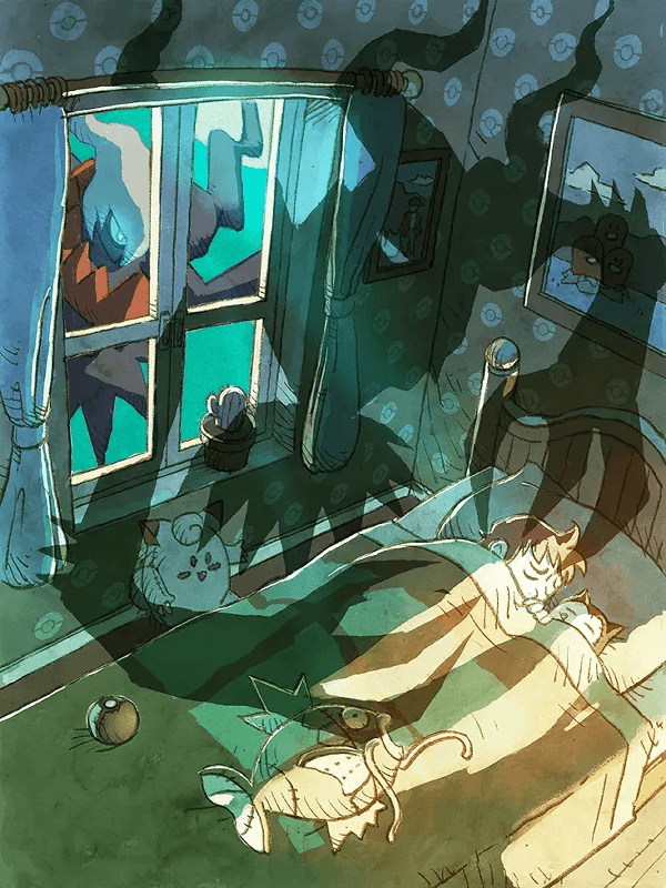 Darkrai by Oswaldo KATO for Kindle Paperwhite wallpaper featuring child and sleeping and more