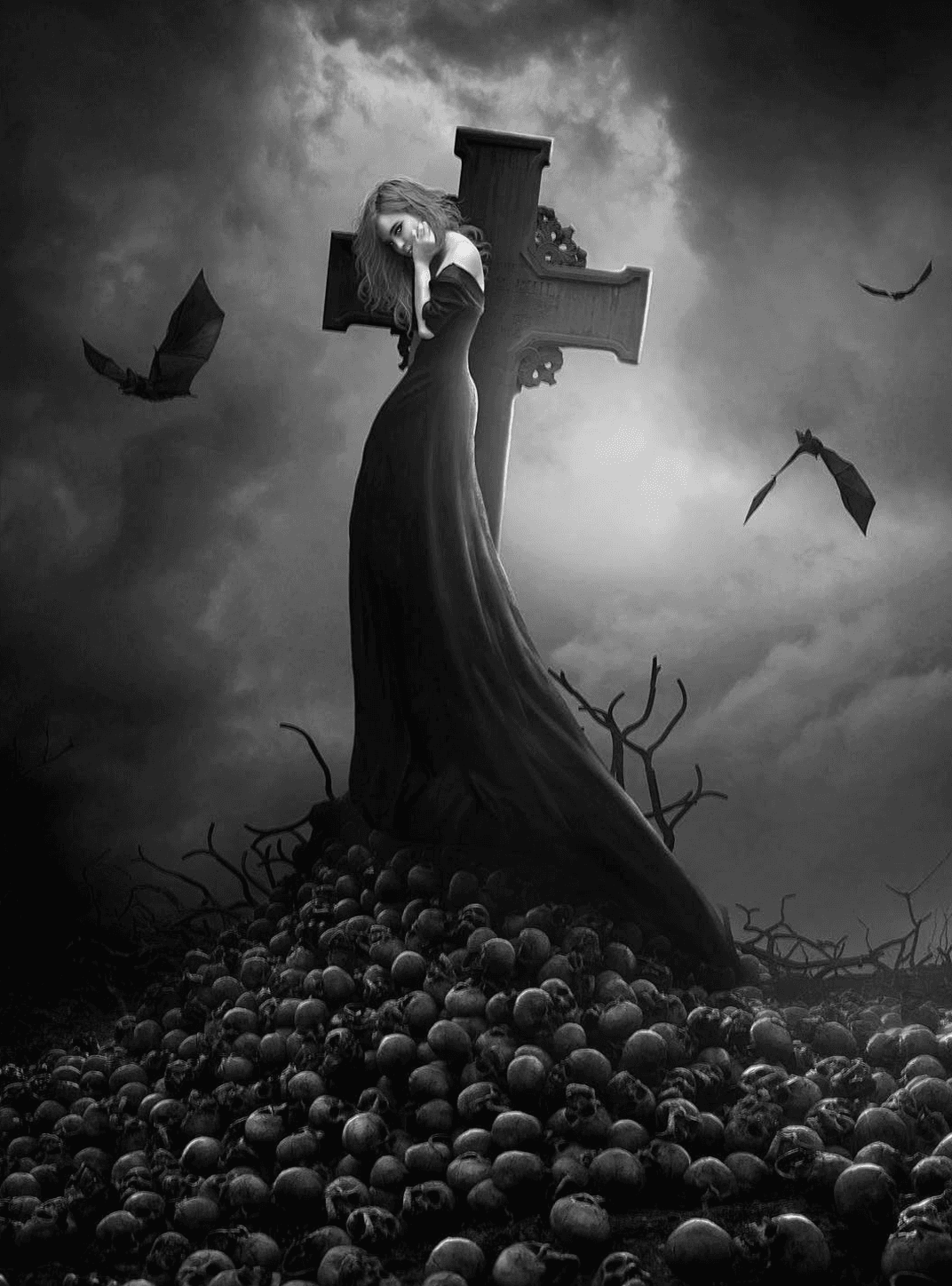 Lady Death  for Kindle Paperwhite wallpaper featuring woman and skulls and more