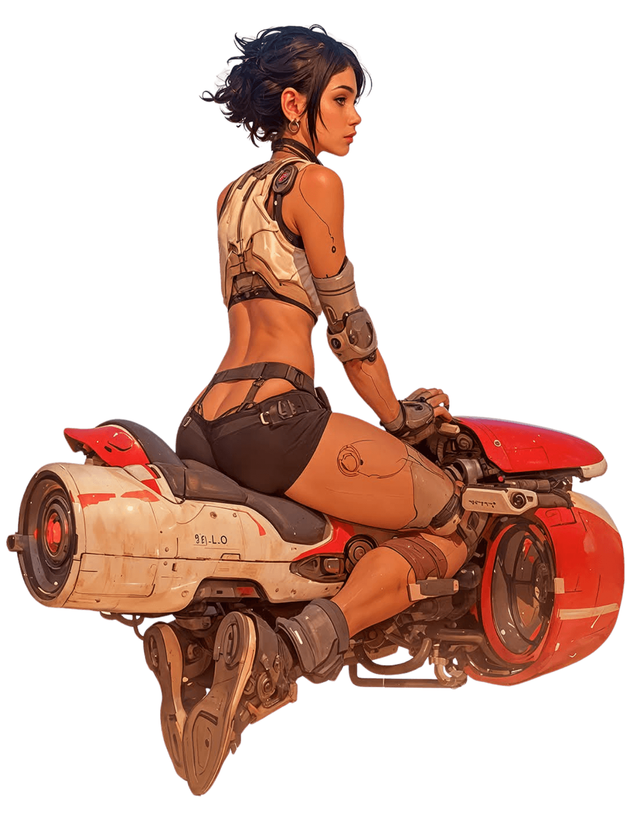 Anime_0003 for Boox Go7 wallpaper featuring woman and motorcycle and more