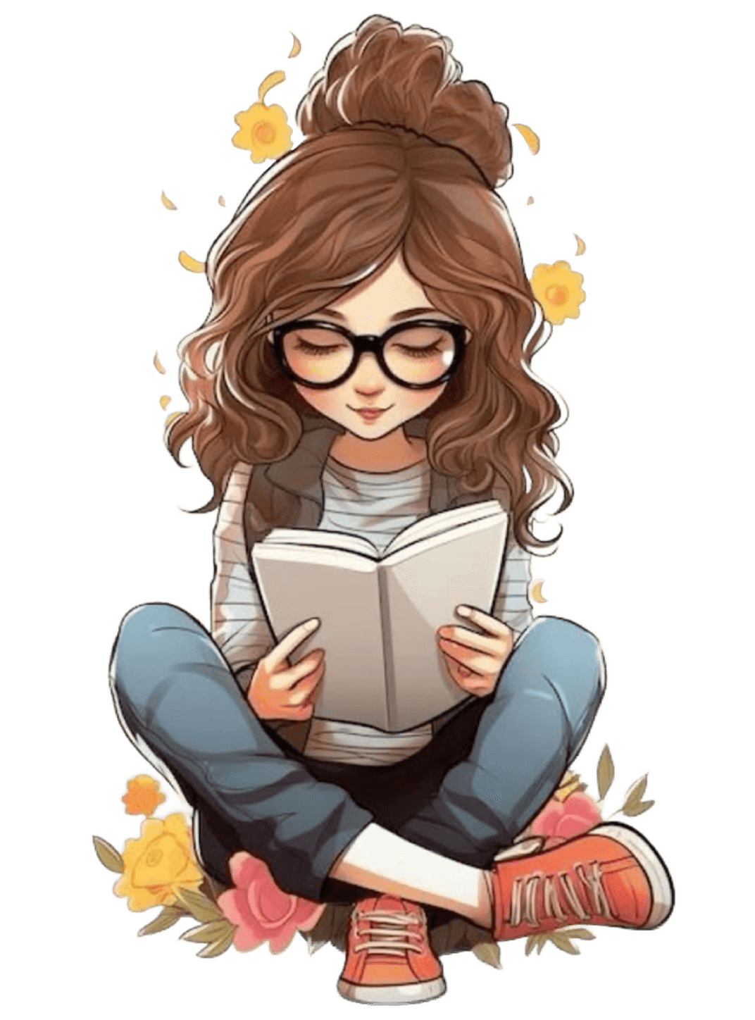 Lost in a book for e-reader wallpaper featuring girl and reading and more
