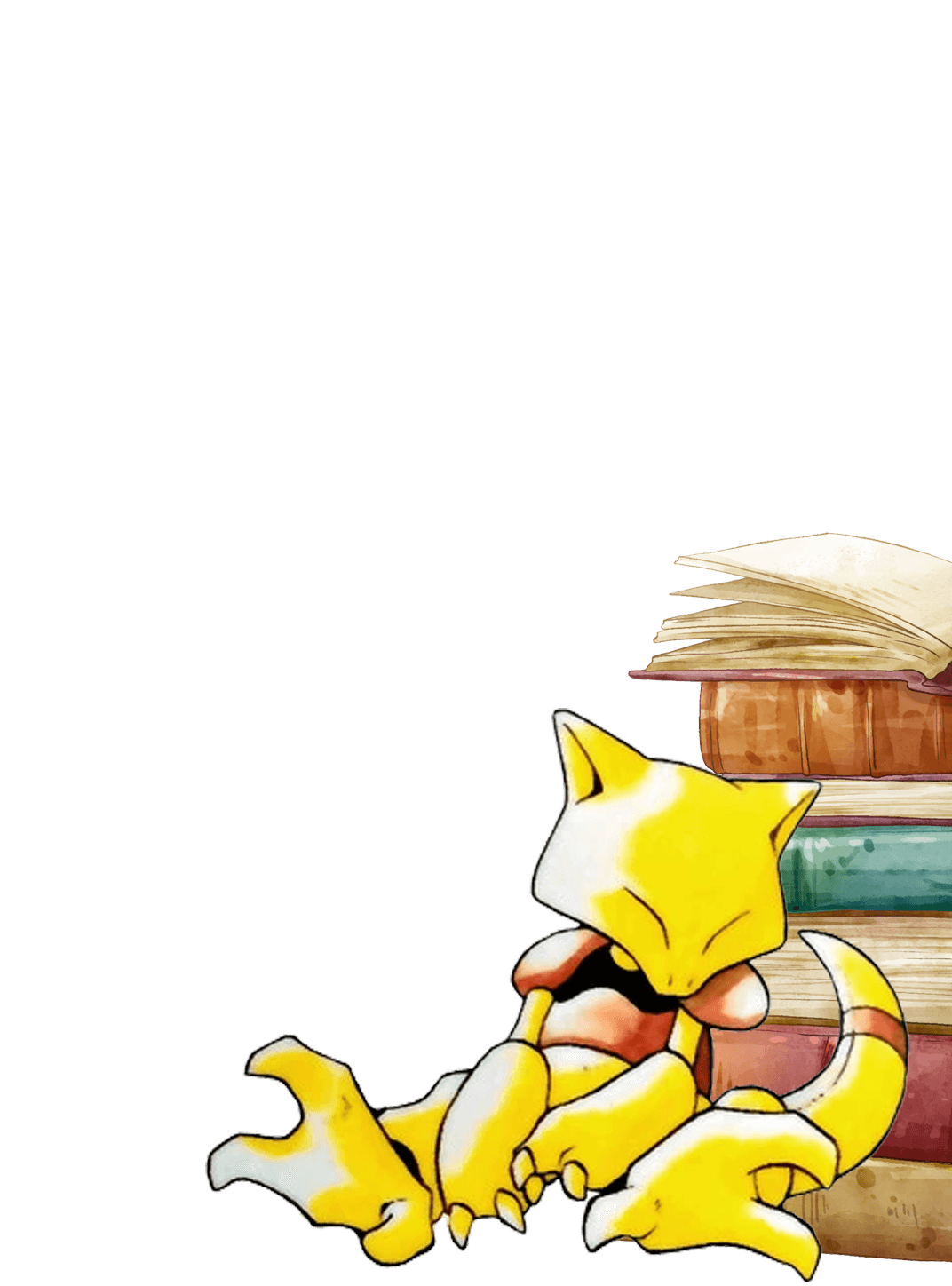Sleepy Abra for Kobo Clara wallpaper featuring sleeping pokemon and books and more