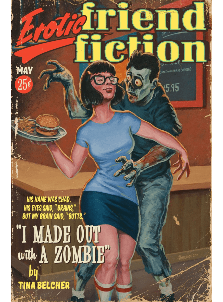 Friend Fiction for Kindle Paperwhite wallpaper featuring zombie and woman and more
