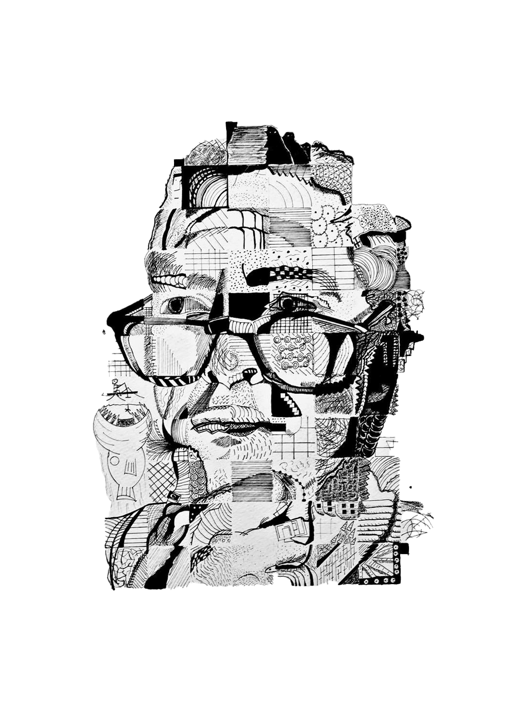 Abstract Head for e-reader wallpaper featuring portrait and abstract and more