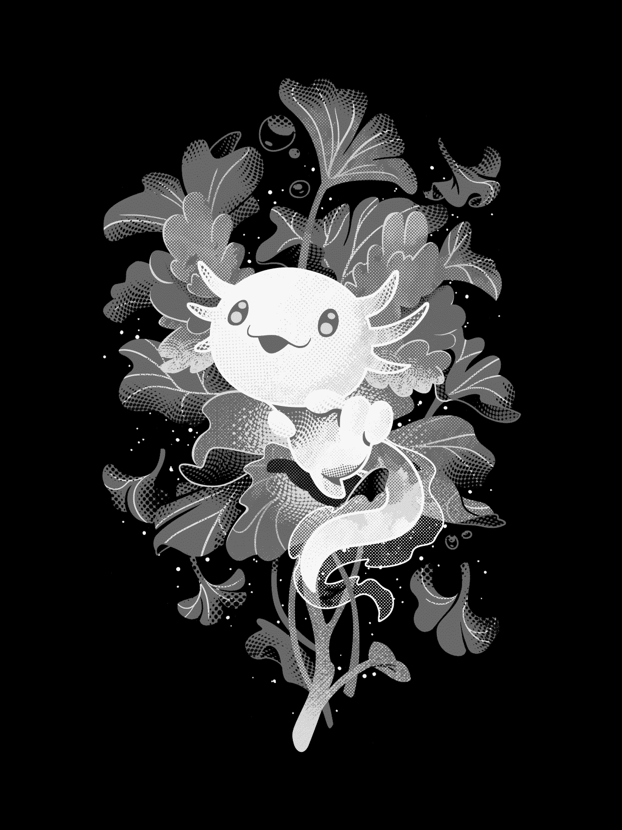 Axolotl for e-reader wallpaper featuring axolotl and underwater and more