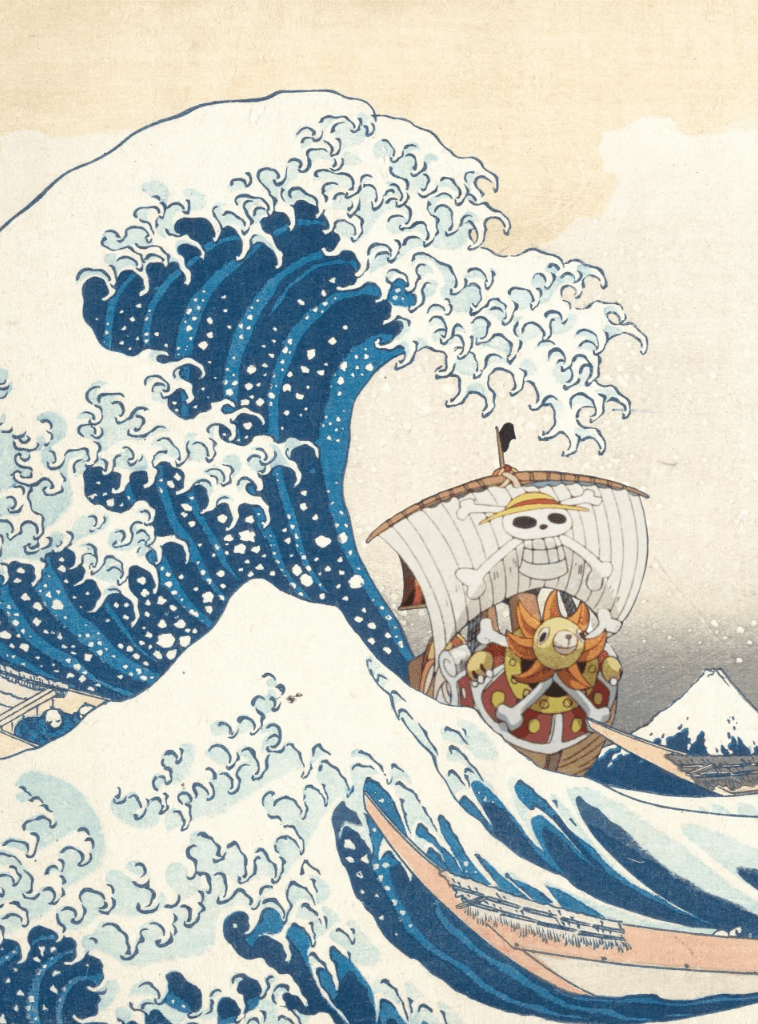 Thousand Sunny for Kindle Paperwhite wallpaper featuring wave and ship and more