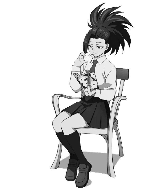 MHA Momo for Kindle Paperwhite wallpaper featuring anime character and sitting and more