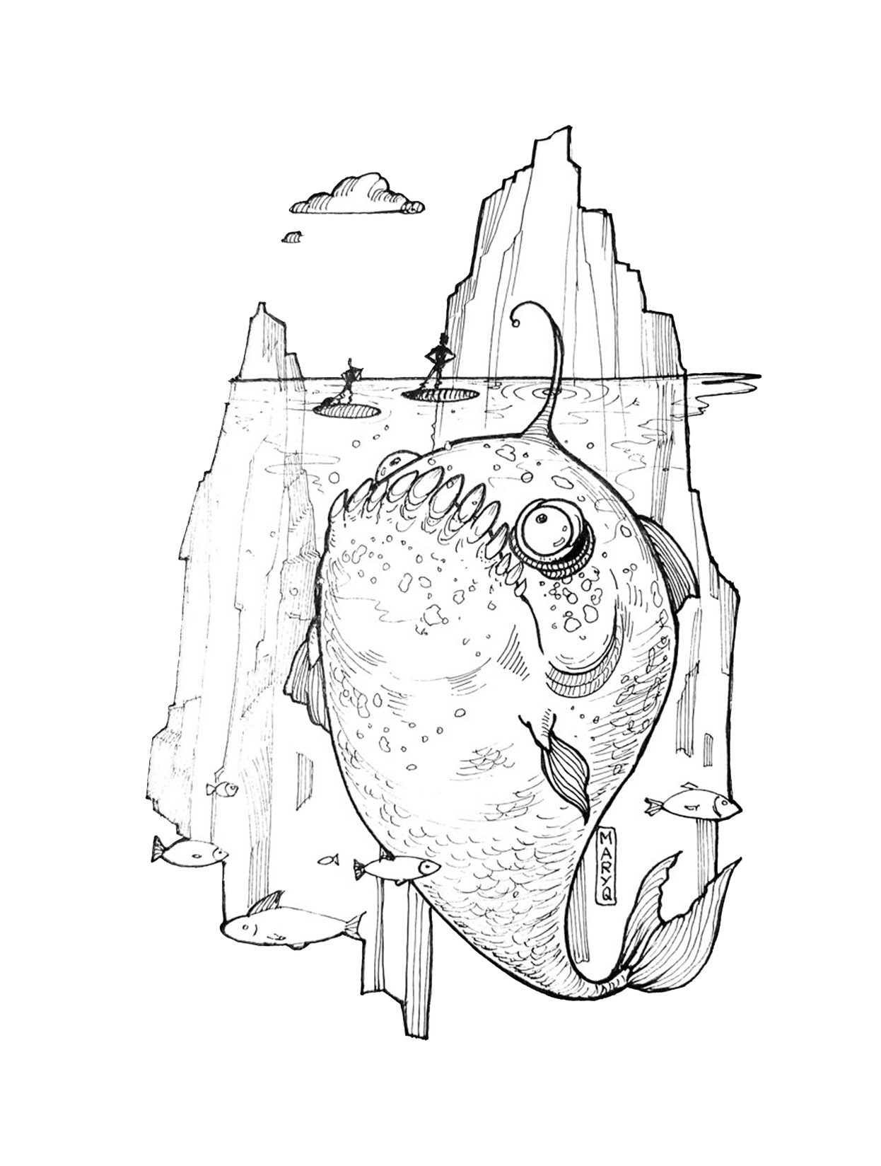 Ice Fish for e-reader wallpaper featuring fish and ocean and more