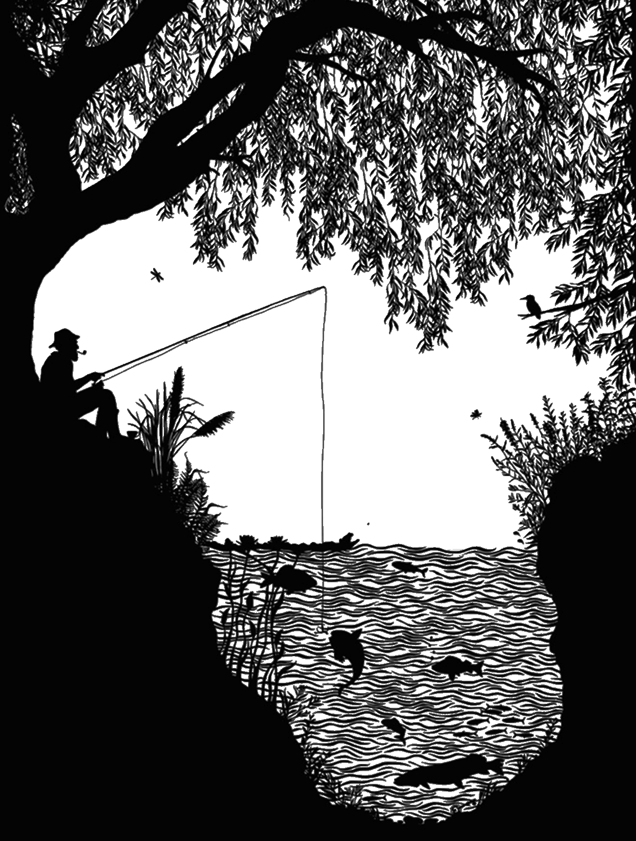 Man Fishing for e-reader wallpaper featuring fisherman and fishing and more