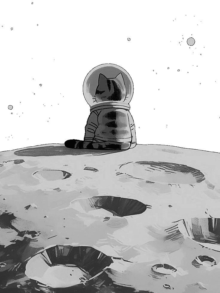 Space Cat for e-reader wallpaper featuring cat and astronaut and more