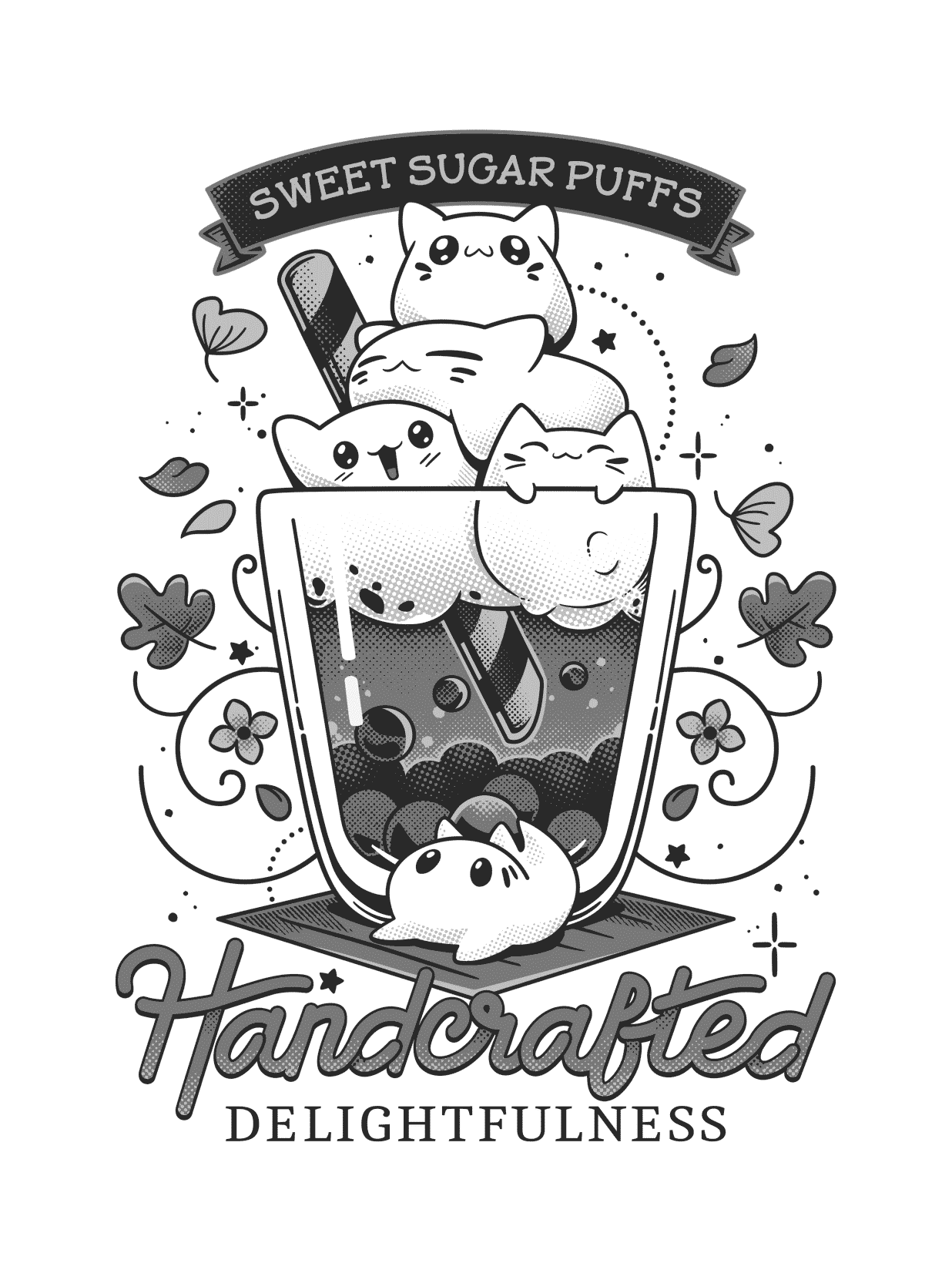 Cat Drink for e-reader wallpaper featuring cats and dessert and more