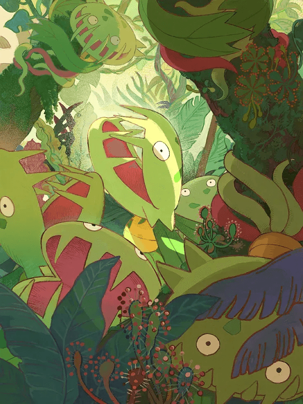 Carvine by Yoriyuki Ikegami for Kindle Paperwhite wallpaper featuring fantasy plants and cartoon characters and more