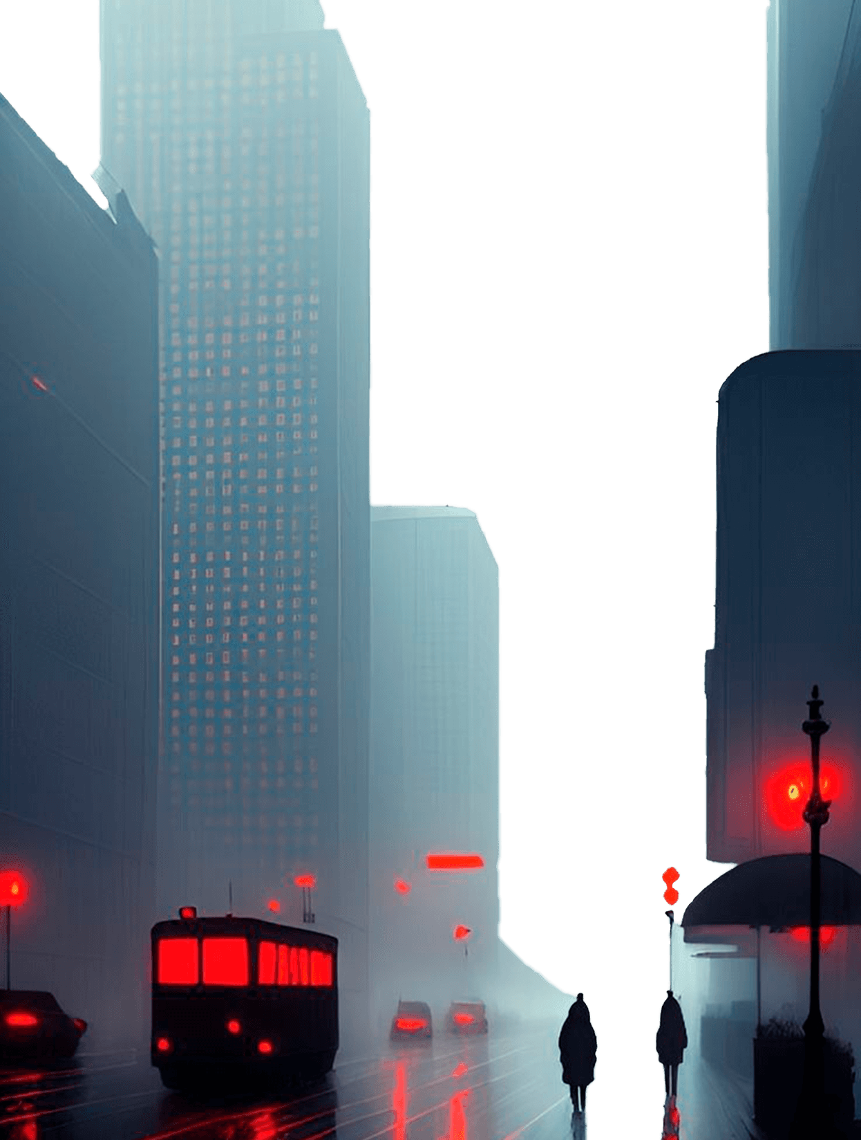 City at night for e-reader wallpaper featuring cityscape and fog and more