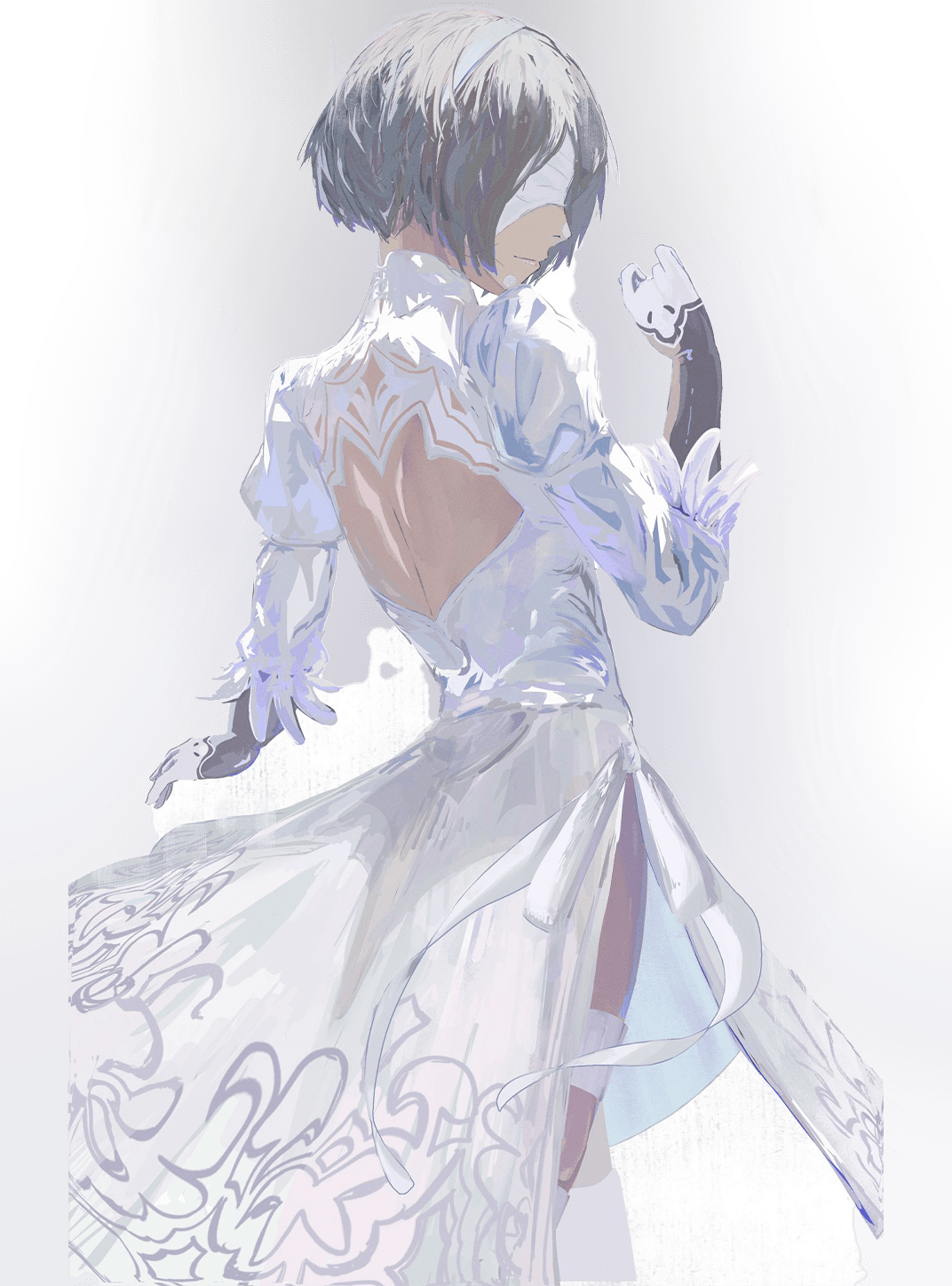 2B white Nier for Kobo Clara wallpaper featuring character and illustration and more