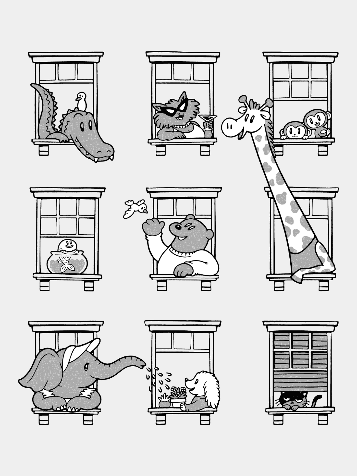 Windows and Animals for e-reader wallpaper featuring animals and windows and more