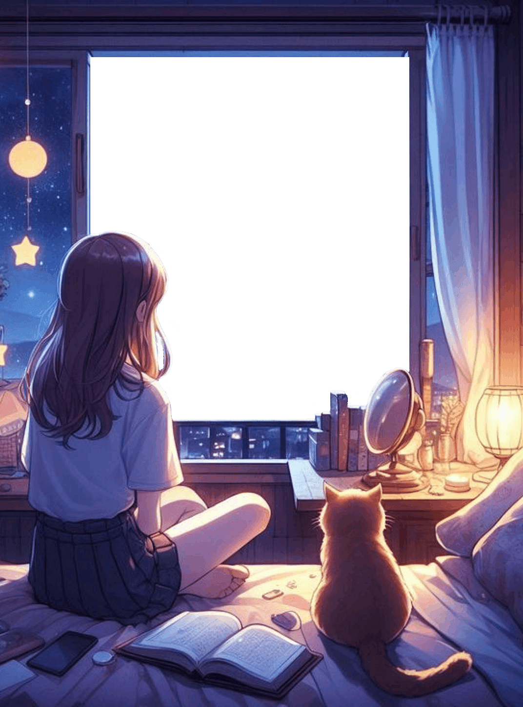 Me and my cat for e-reader wallpaper featuring girl and cat and more