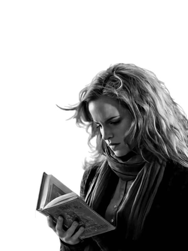 Hermione Granger Reading for Kindle Paperwhite wallpaper featuring woman and reading and more