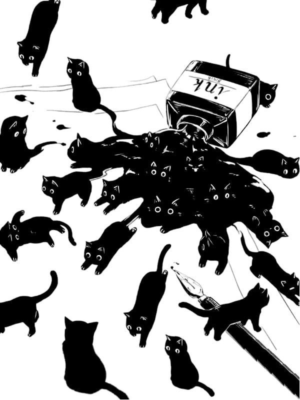 cats ink sam wallpaper for Kindle Paperwhite wallpaper featuring png and illustration and more