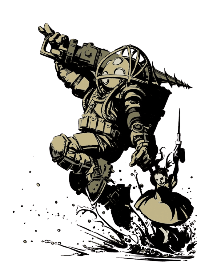 Big Daddy & Little Sister for Kindle Paperwhite wallpaper featuring diver and girl and more