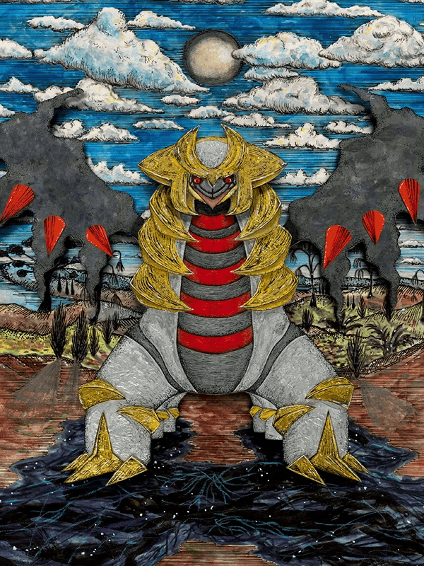 Giratina by Shinji Kanda for Kindle Paperwhite wallpaper featuring dragon and monster and more