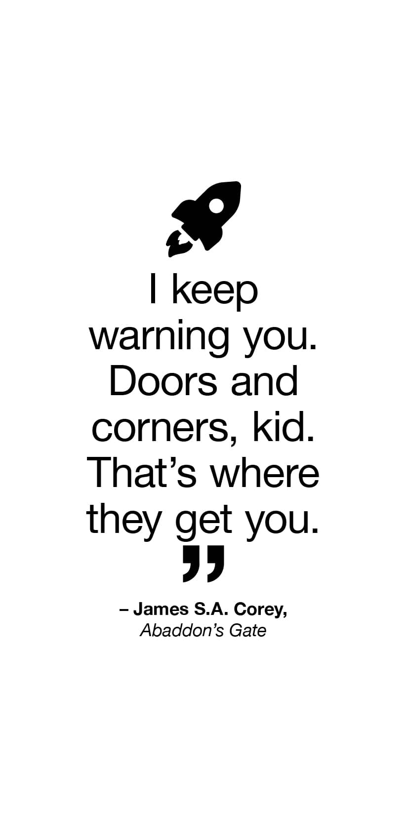 [Palma] Speculative Fiction quotes - JK Rowling - read the ending first for e-reader wallpaper featuring quote and rocket and more