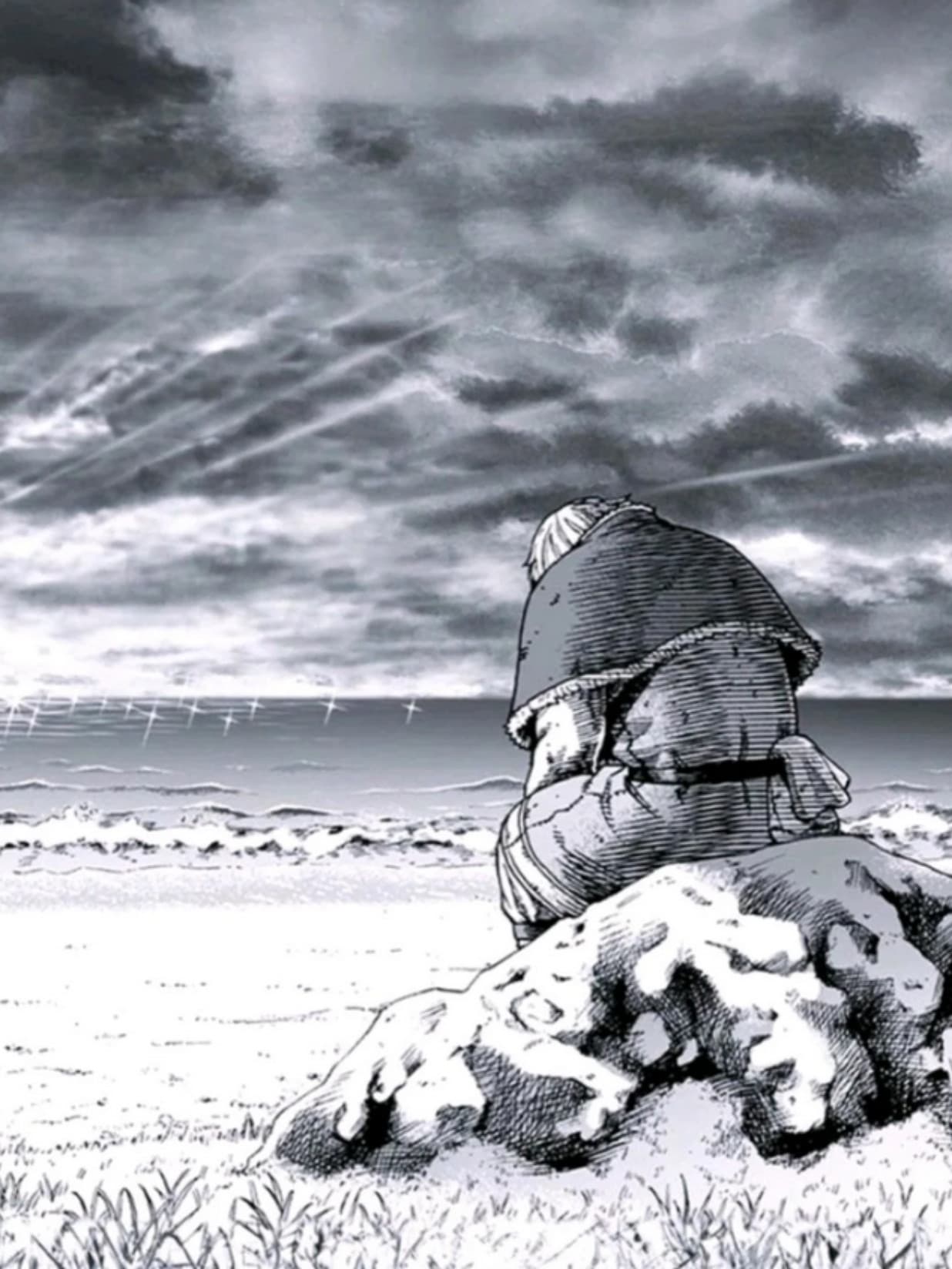 Vinland Saga - Thorfinn for Kindle Paperwhite wallpaper featuring anime and black and white and more