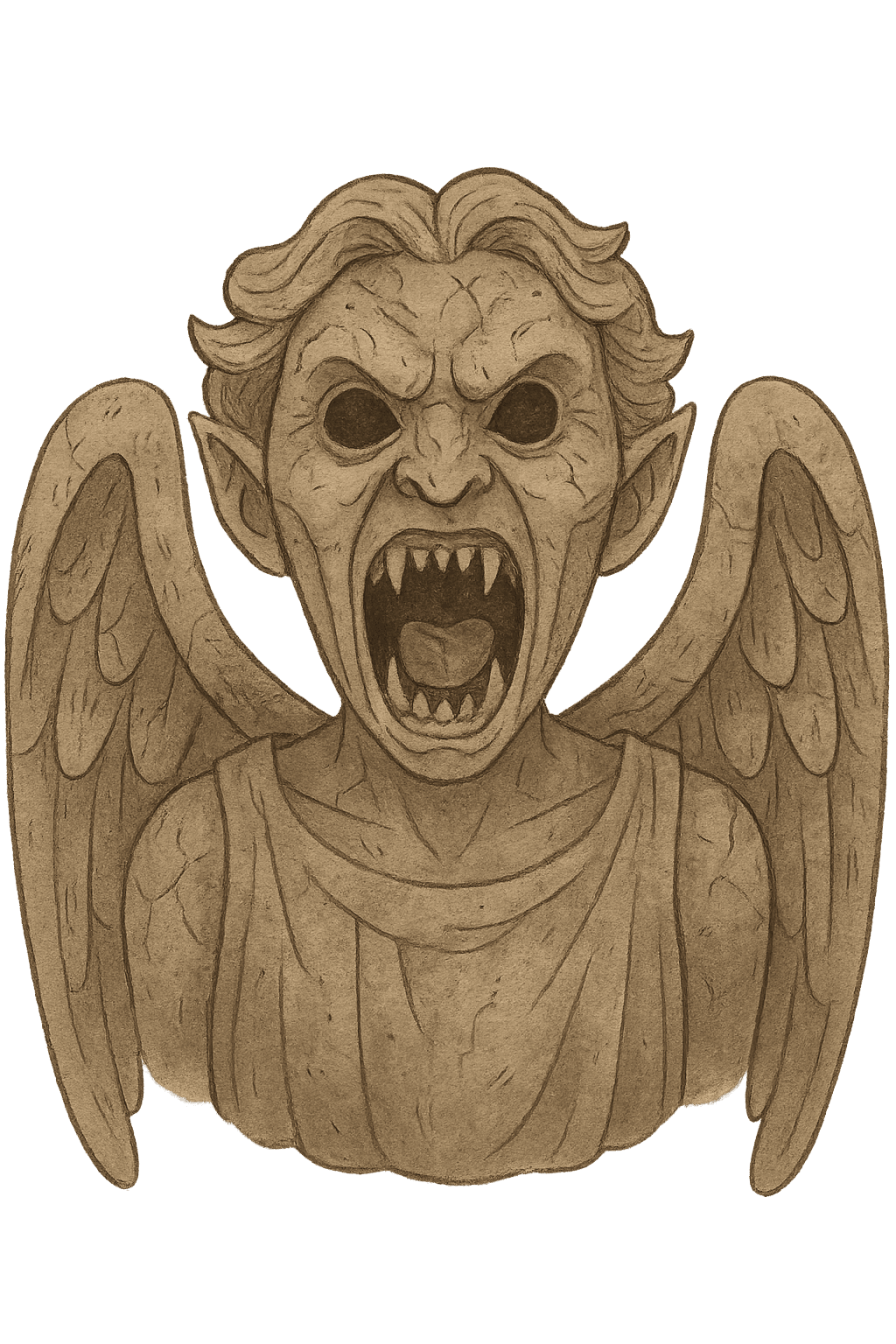 Weeping Angel for Kobo Libra wallpaper featuring color and playful