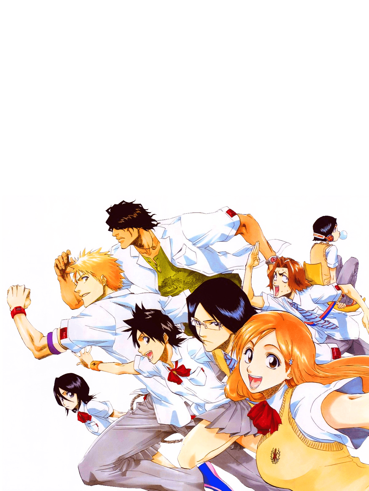 Bleach. Selfie on the run. for Kobo Libra e-reader wallpaper or screensaver featuring color and transparent and more