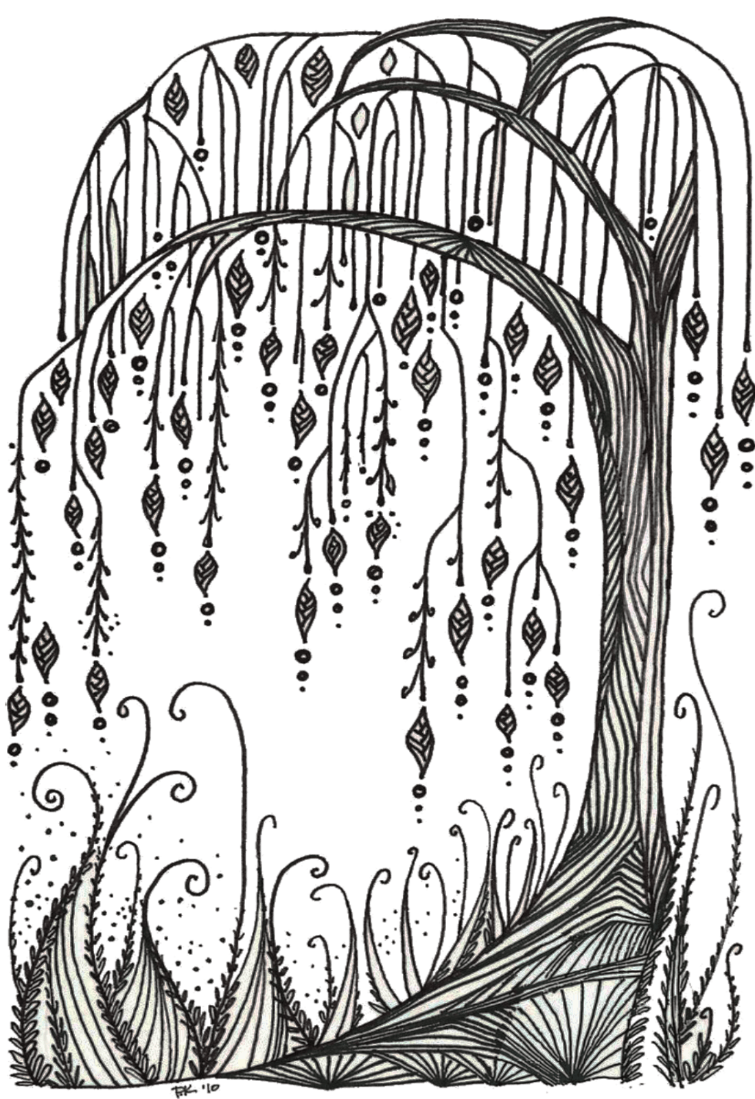 Willow Tree for e-reader wallpaper featuring nature and drawing and more