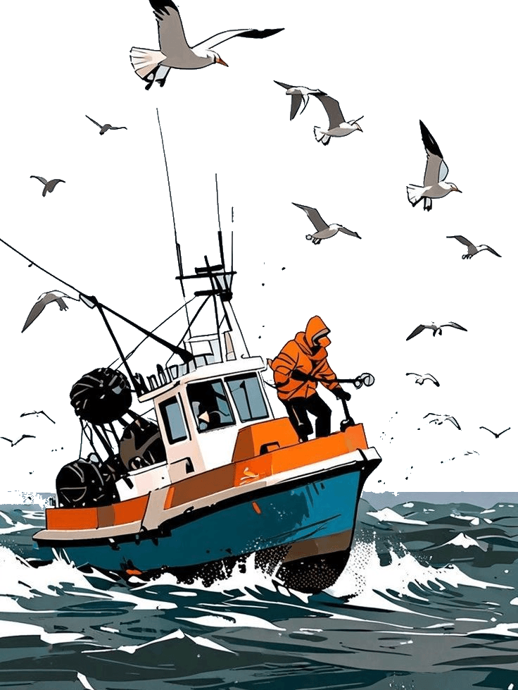 fisherman for Kindle Paperwhite wallpaper featuring png and ship