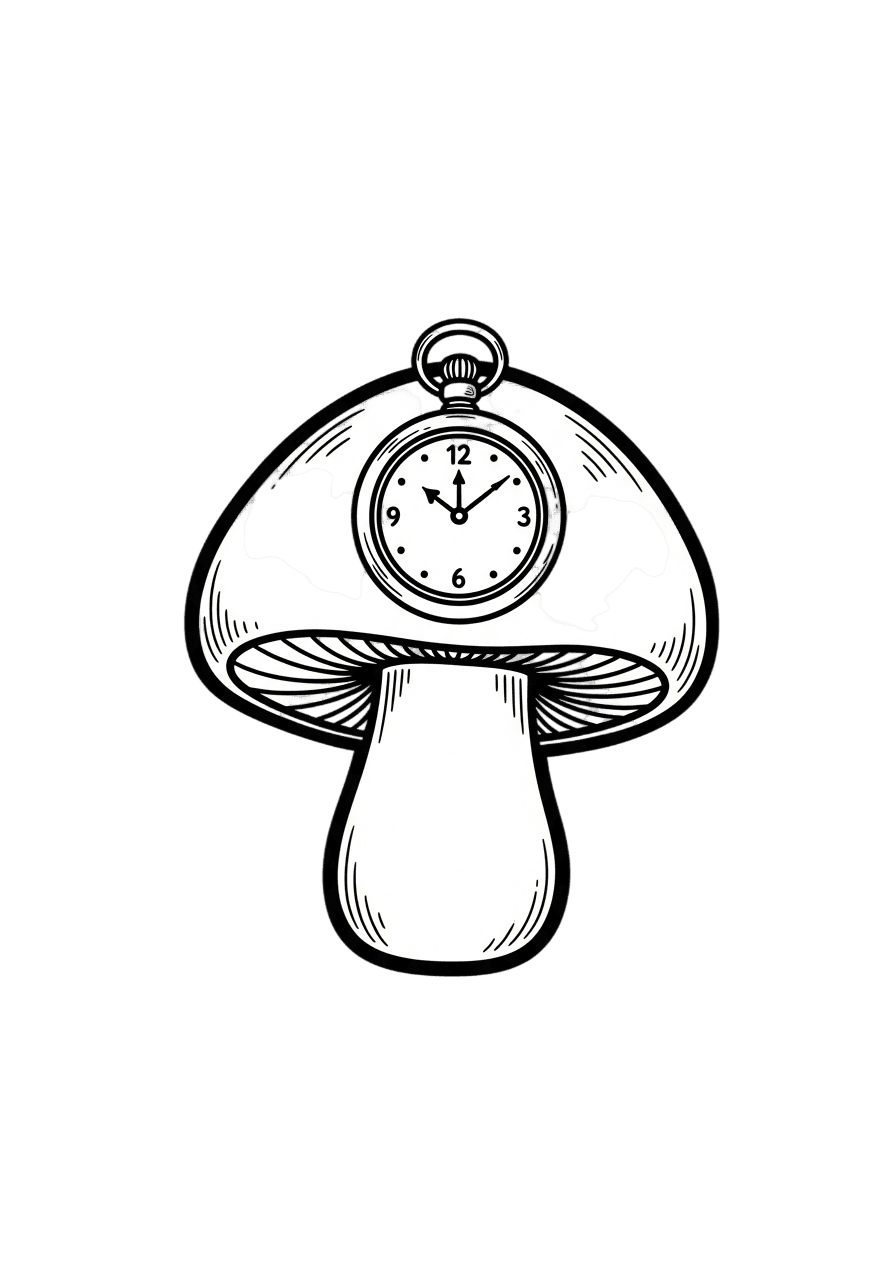 Time-telling Toadstool for Other wallpaper featuring cute and black and white and more