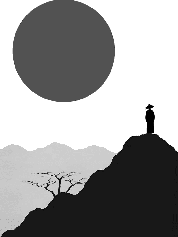 minimal samurai landscape for Kindle Paperwhite wallpaper featuring nature and minimal