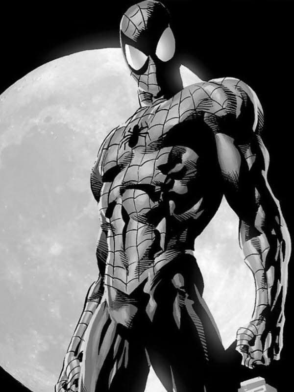 Spiderman against the moon for Other e-reader wallpaper or screensaver featuring spiderman and comic and more