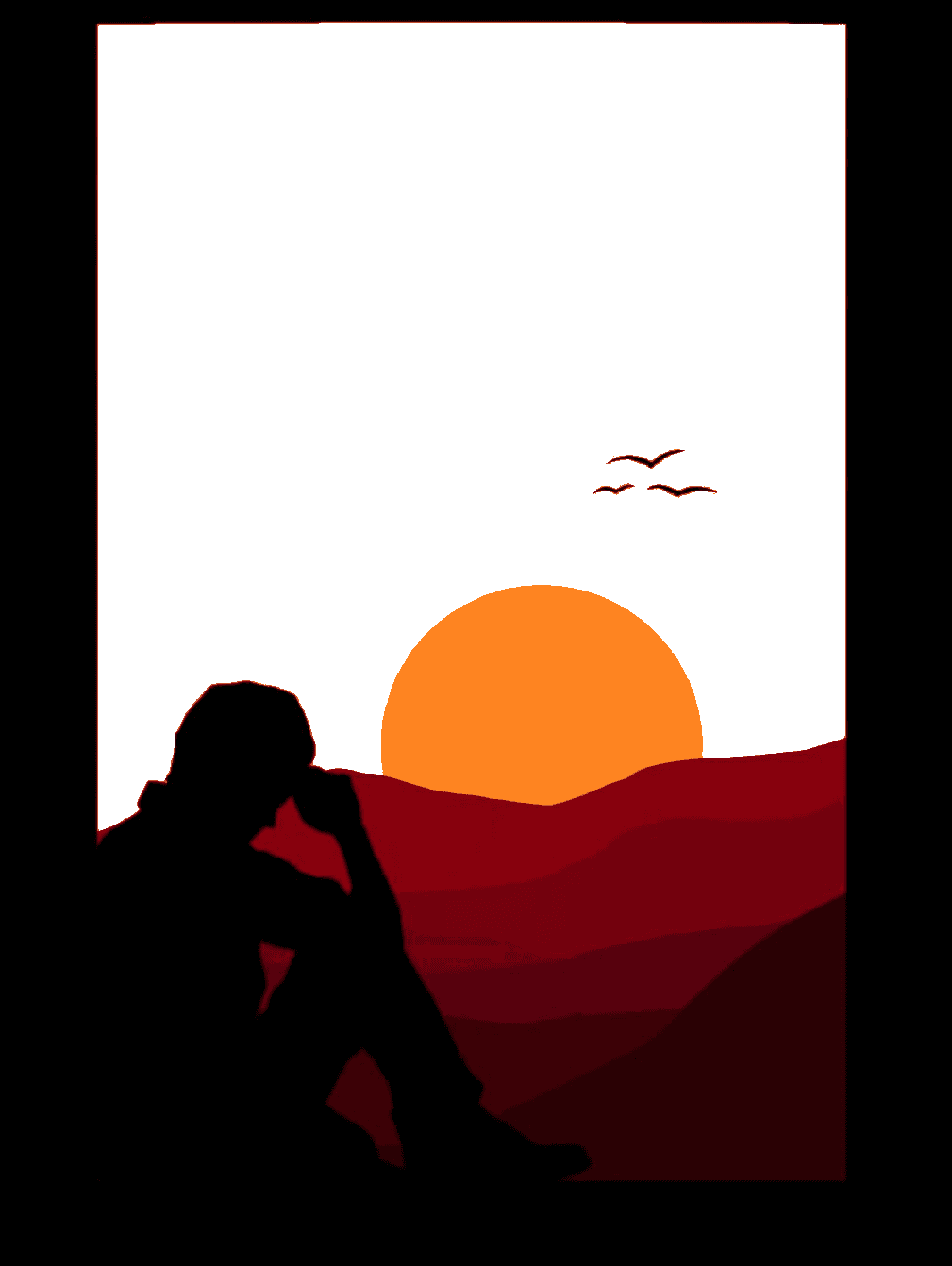 sunset frame for Kindle Paperwhite wallpaper featuring png and color and more