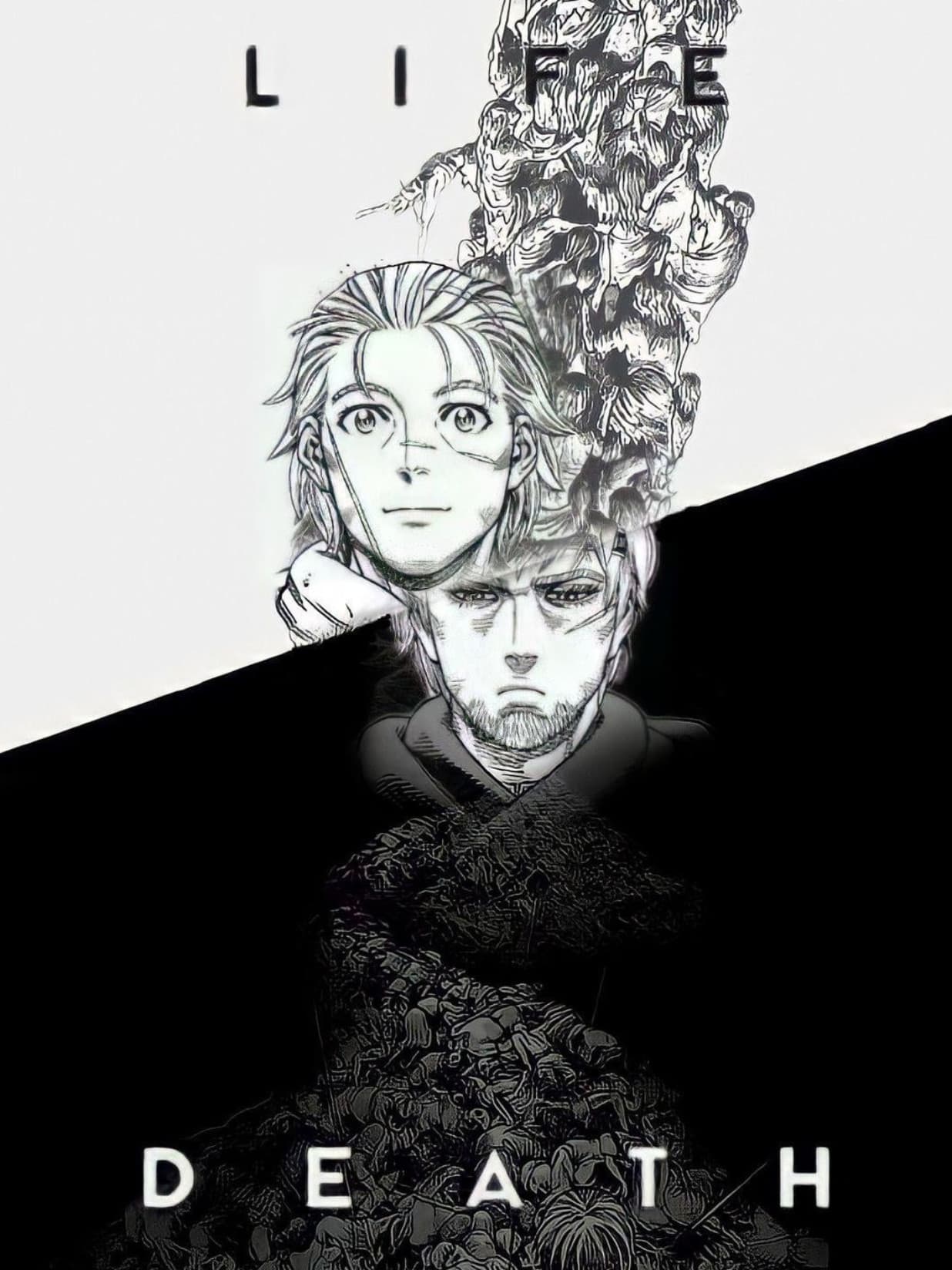 Vinland Saga - Life and Death for Kindle Paperwhite wallpaper featuring anime and black and white and more