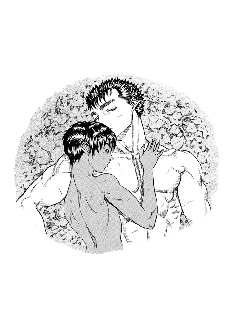 Berserk and Casca hugging - transparent & no border for Kindle Paperwhite wallpaper featuring berserk and anime and more