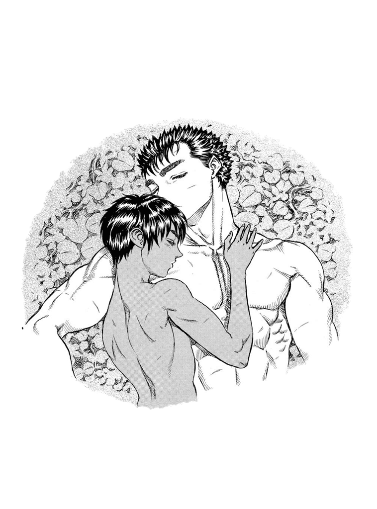 Berserk and Casca hugging - bg fill for Kindle Paperwhite wallpaper featuring berserk and anime and more