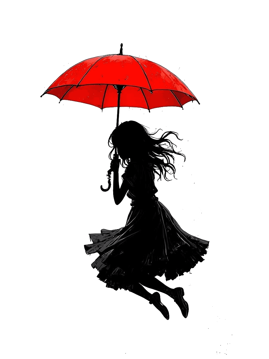 Silhouette with red umbrella  for Kobo Libra wallpaper featuring png and transparent and more