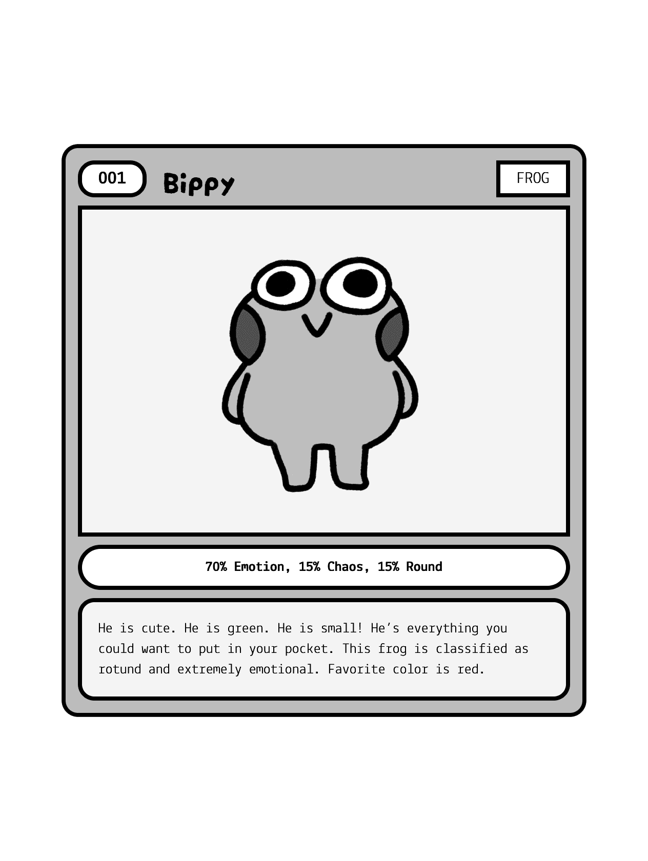 Bippy the Frog for Boox Note wallpaper featuring illustration and black and white and more