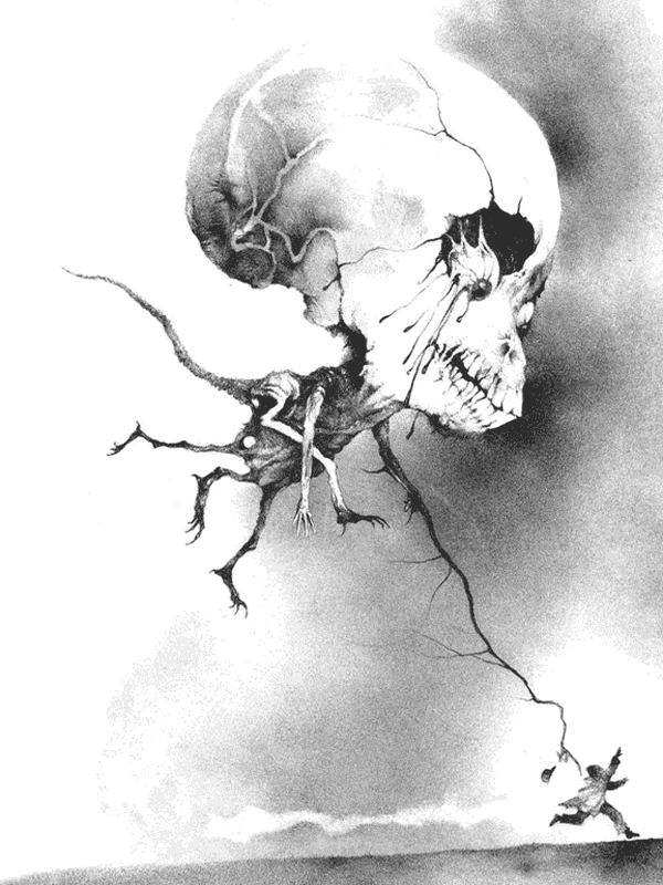 Scary monster chasing a running person for Other e-reader wallpaper or screensaver featuring horror and monster and more