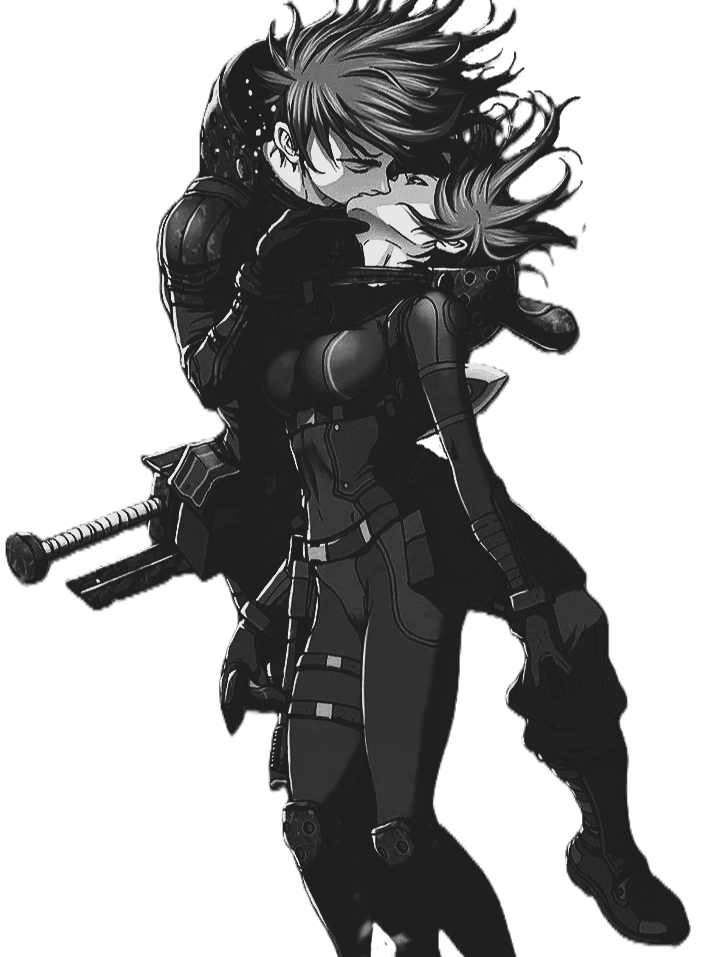 Leviathan Kiss for e-reader wallpaper featuring black and white and manga