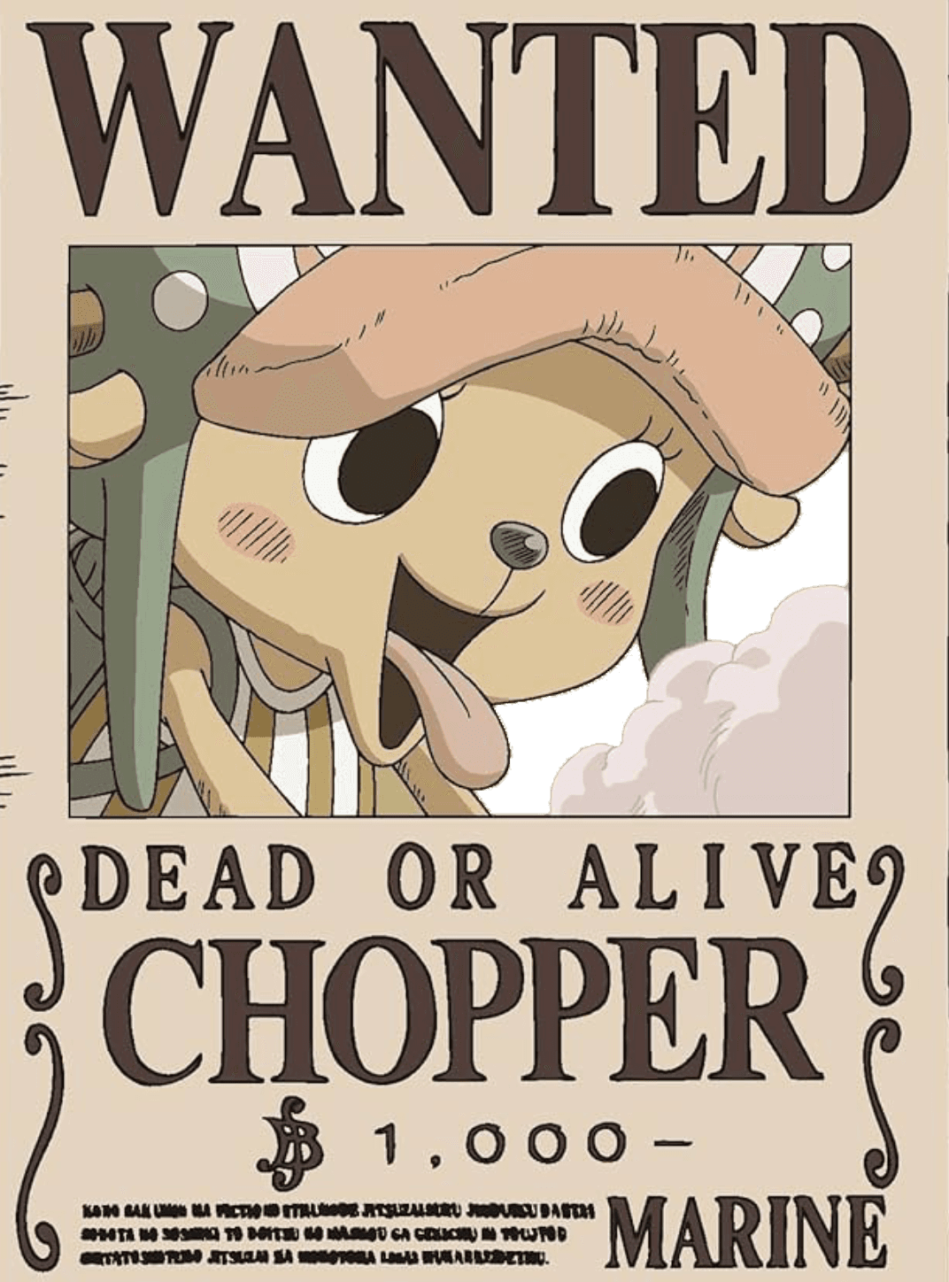 Chopper Wanted Poster for Kindle Paperwhite wallpaper featuring anime and one piece and more