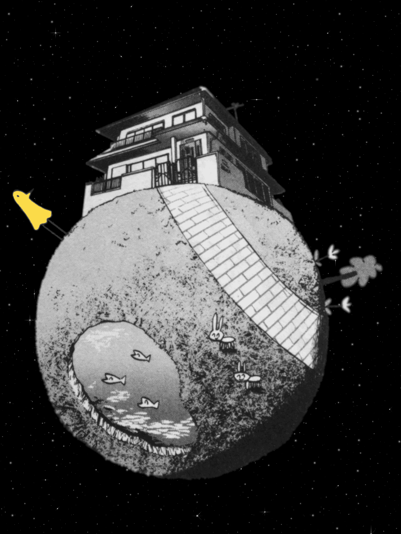 Punpun Planet for Kindle Paperwhite wallpaper featuring black and white and manga