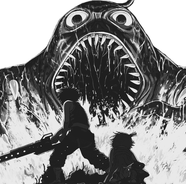 Leviathan Monster for Kindle Paperwhite wallpaper featuring black and white and manga