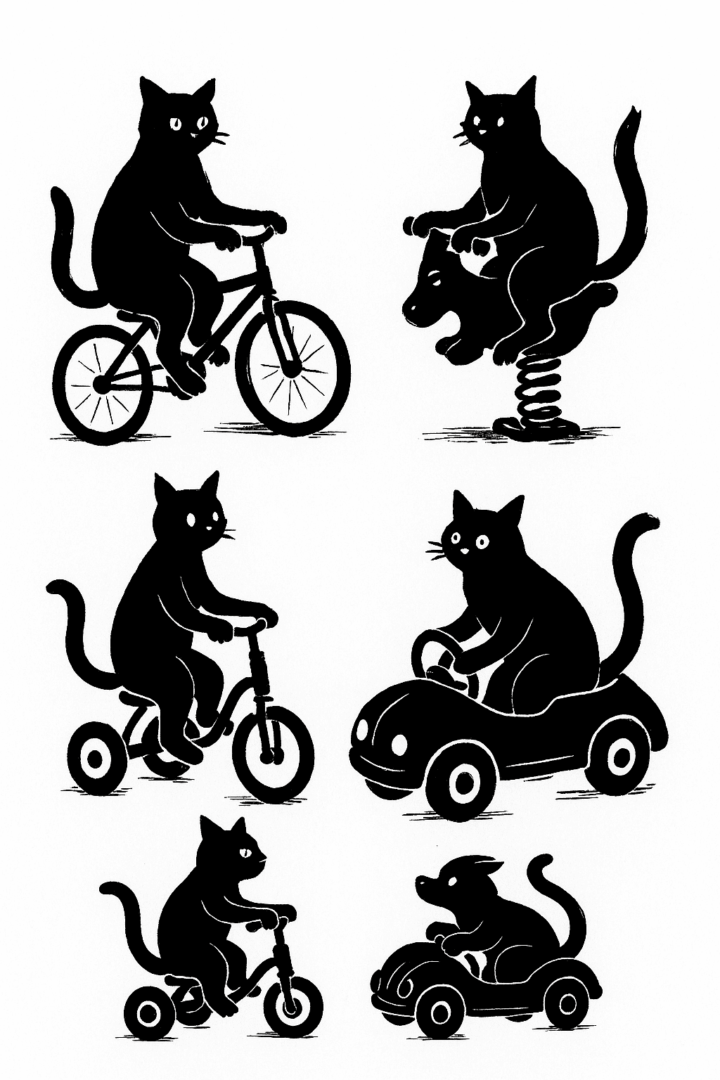 Playful Cats on Wheels for Other wallpaper featuring illustration and cute and more